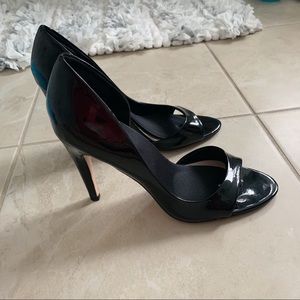 Zara Black 4” Open Toe Heel